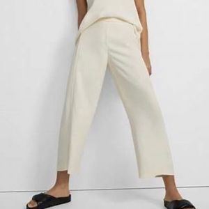 NWOT Theory Wide Leg Seamed Crepe Pants Size 12
